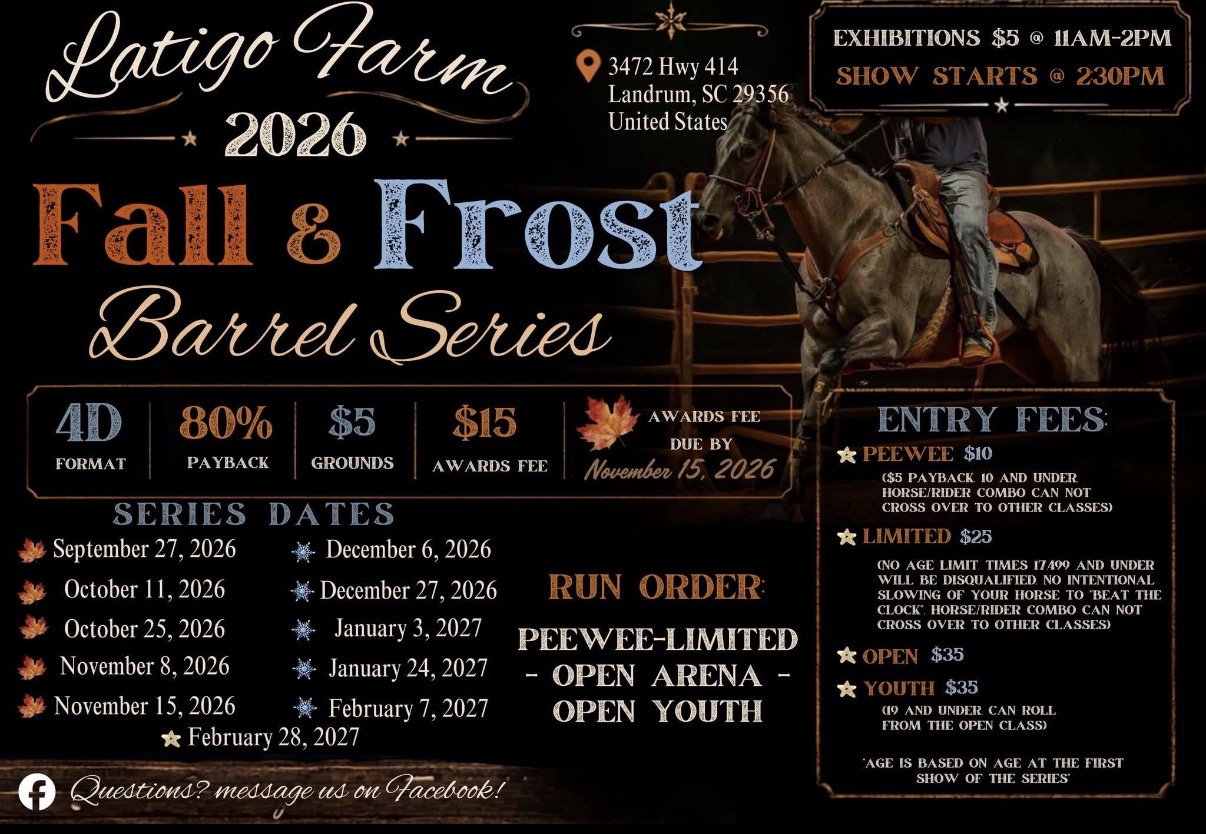 Latigo Arena Fall & Frost Series flyer